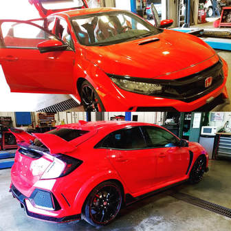 Picture of 2018 Honda Civic Type R with 35% tint on front windows and 25% on back windows
